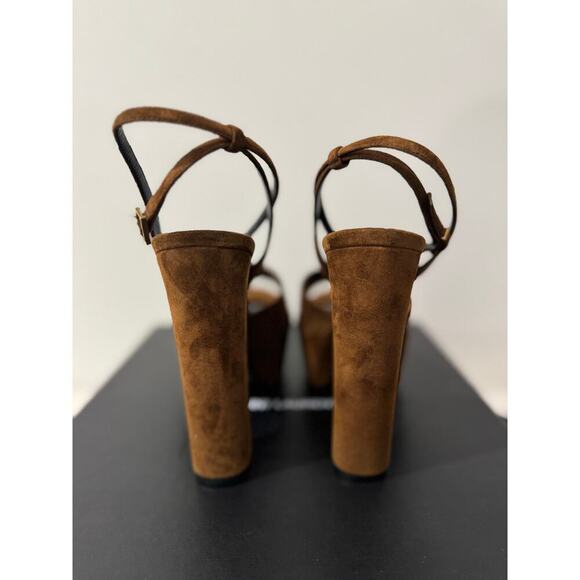 SAINT LAURENT JODIE PLATFORM SANDALS IN SUEDE LAND BNIB 38.5 - Picture 5 of 10